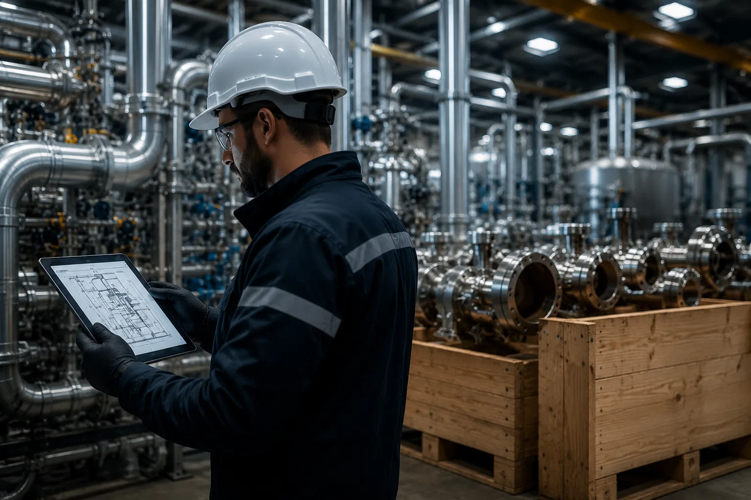 Process engineering on beverage production plant